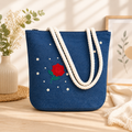 Rejean Denim Tote Bag – Handmade Stylish Everyday Shoulder Bag