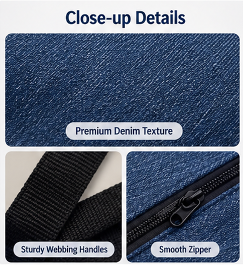 Rejean Denim Laptop Sleeve – Handmade Protective Laptop Case